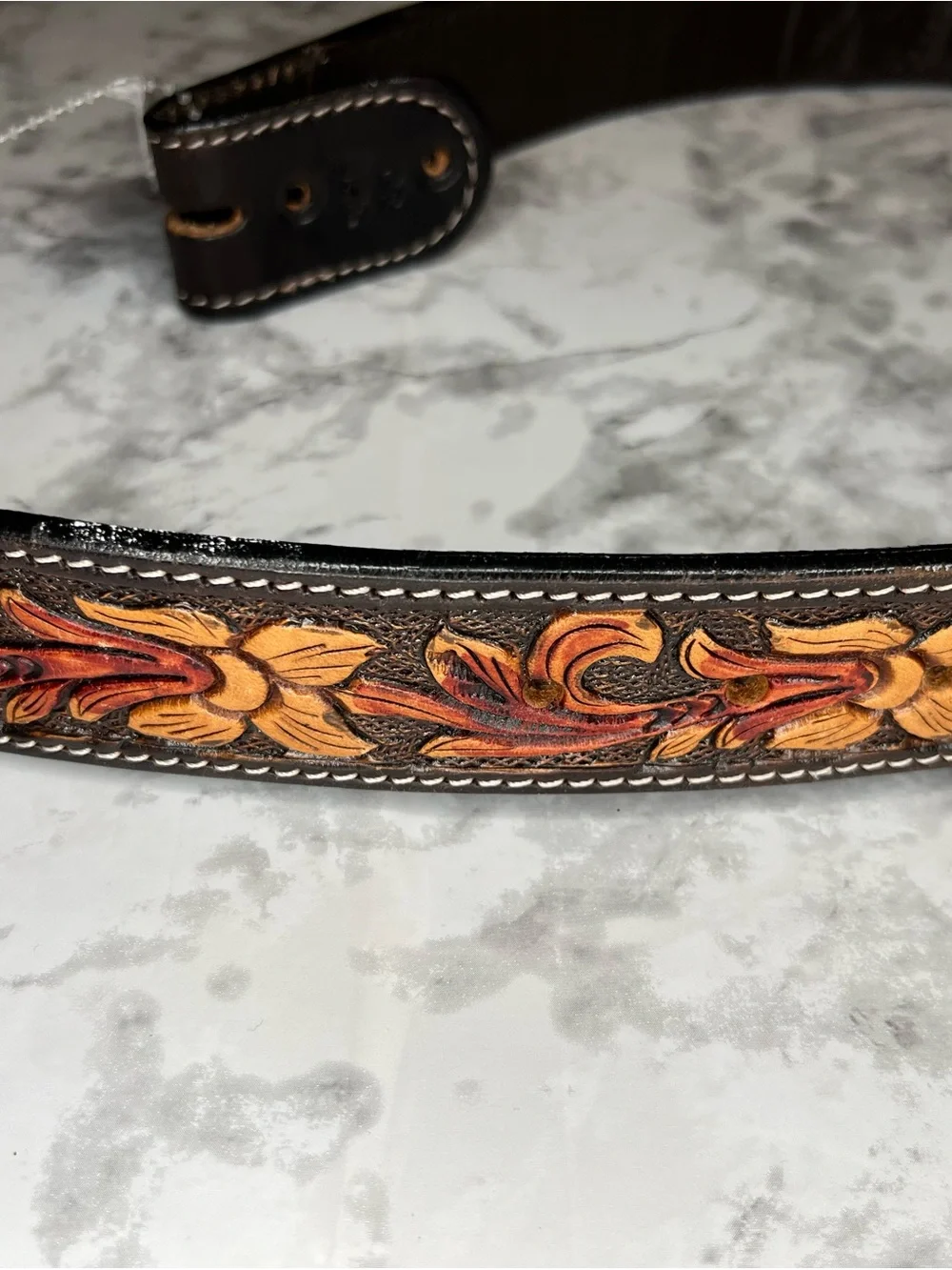 Hand Crafted Multicolor Beaded Leather Belt